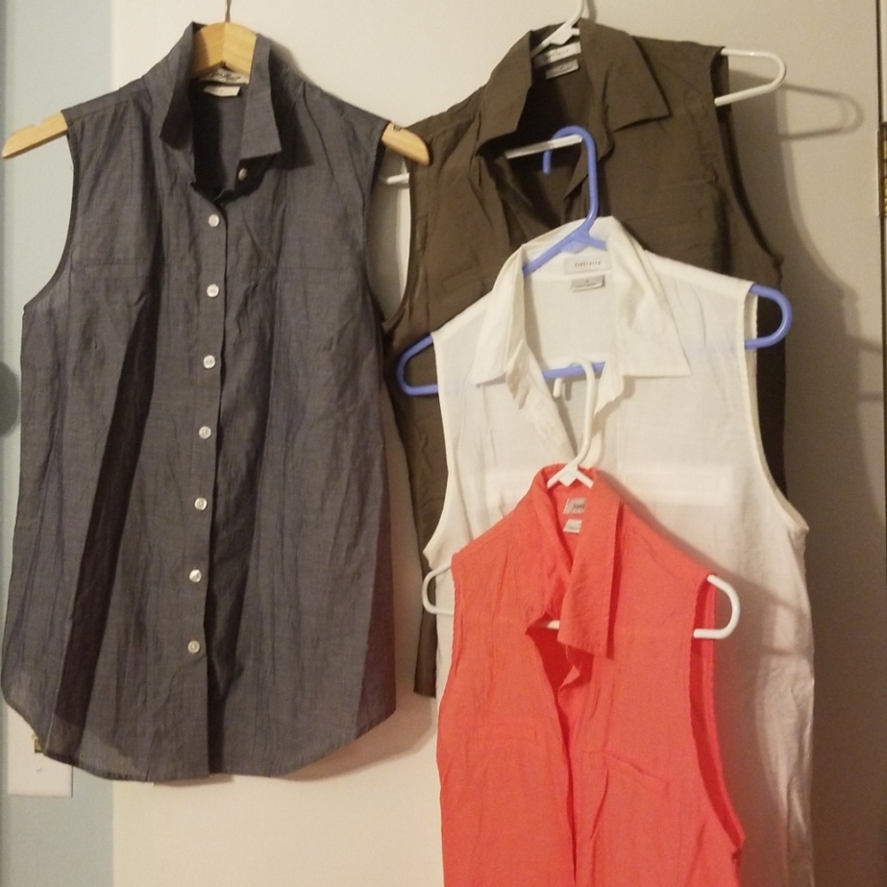 Collar no sleeve shirt